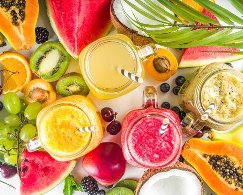 Smoothies con fruta tropcial